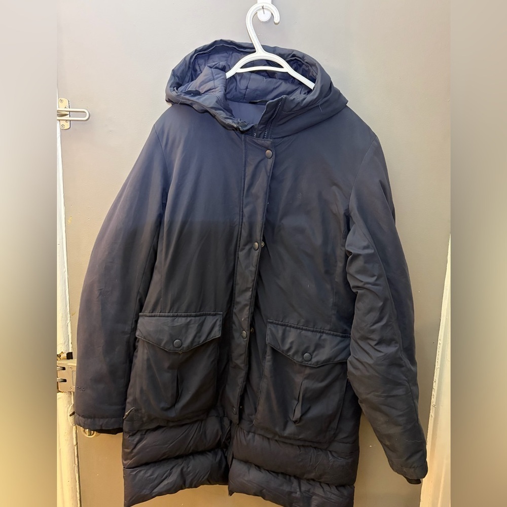 The North Face Navy Hooded Winter Coat parka down‎ fill